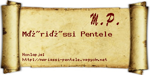 Máriássi Pentele névjegykártya